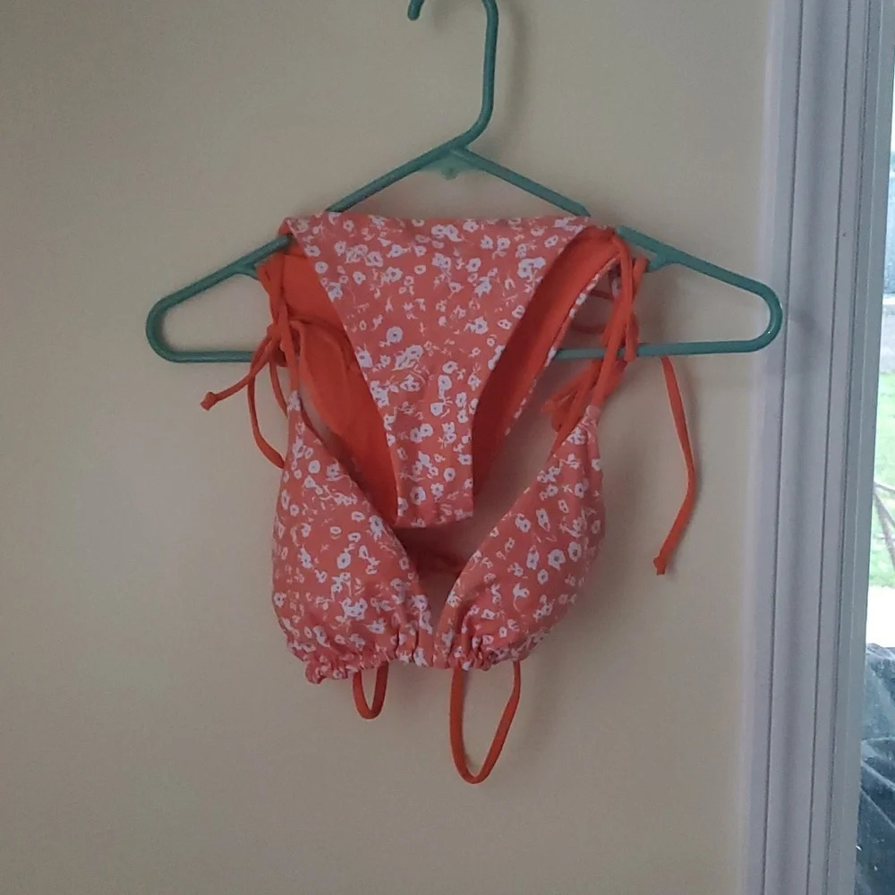 Zaful small bikini orange with white flowers box#2